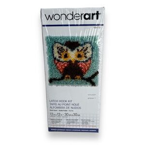 Wonderart Owl Latch Hook Kit New in Box Made in USA 12 In X 12 In Finished Size